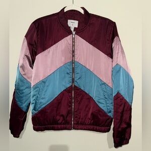 🎄Forever 21 Burgundy and Blue Bomber Jacket